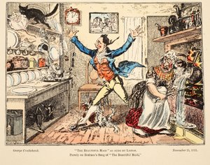 Het mooie meisje zoals gezongen door Liston, uitgegeven 1811 door George Cruikshank